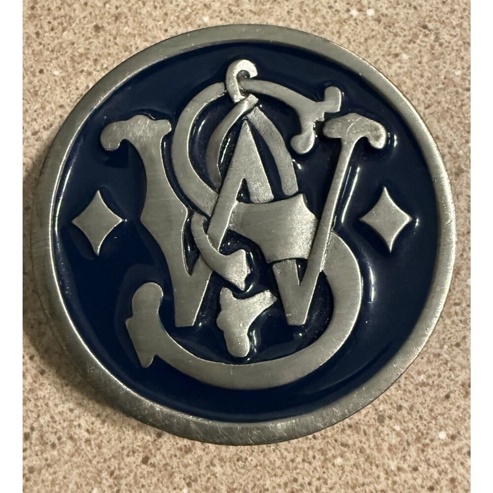 Smith & Wesson Blue Medallion Belt Buckle 1989 Bergamot A-300 Fine Art Foundry